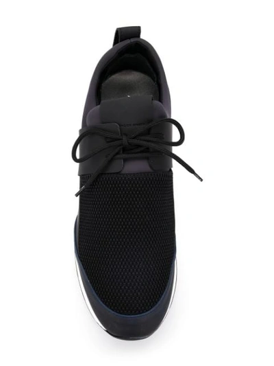 Shop Alexander Smith Panel Lace-up Sneakers - Black