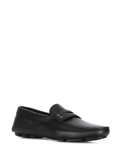 Shop Prada Classic Slip-on Loafers In Black