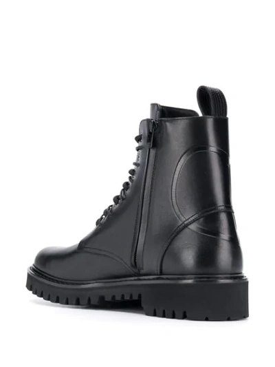 Shop Valentino Vlogo Combat Boots In Black