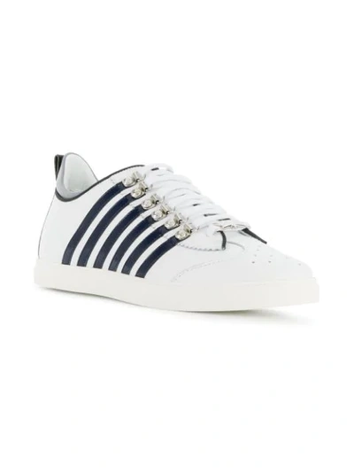 Shop Dsquared2 Striped Side Sneaker In M313 White Blue