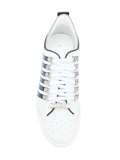 Shop Dsquared2 Striped Side Sneaker In M313 White Blue