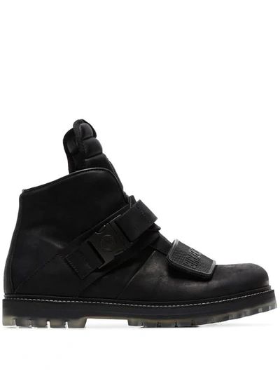 RICK OWENS BLACK ROTTERHIKER BOOTS - 黑色