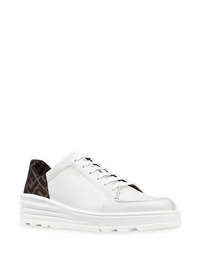 Shop Fendi Ff Motif Low-top Sneakers In White