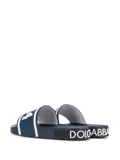 Shop Dolce & Gabbana Logo Sliders In Blue