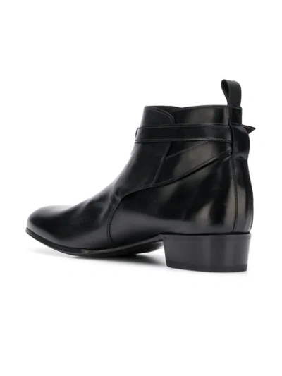 Shop Lidfort Buckle Detail Ankle Boots In Black
