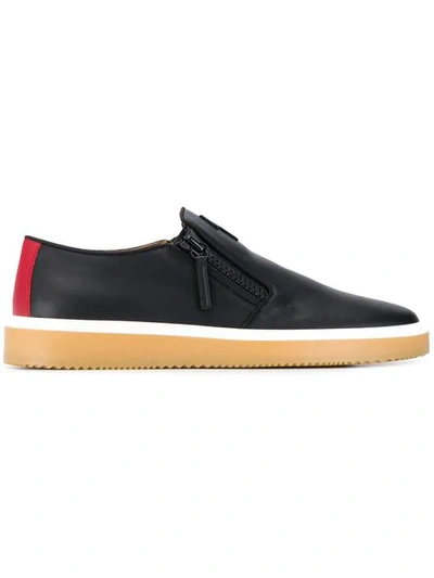Shop Giuseppe Zanotti Side Zip Loafers In Black