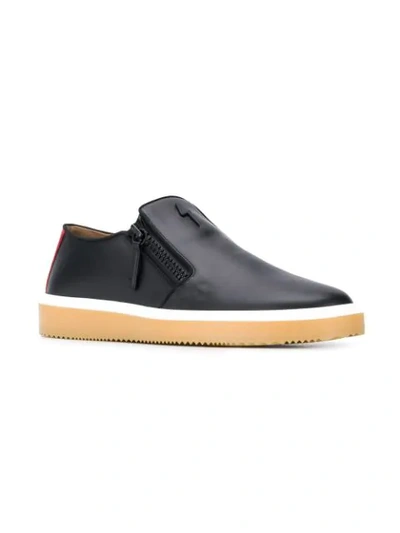 Shop Giuseppe Zanotti Side Zip Loafers In Black