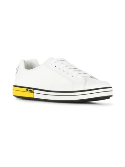 Shop Prada Lace-up Low-top Sneaker In White
