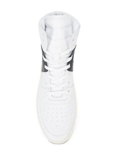 Shop Fear Of God Contrast Stripe Hi-top Sneakers - White