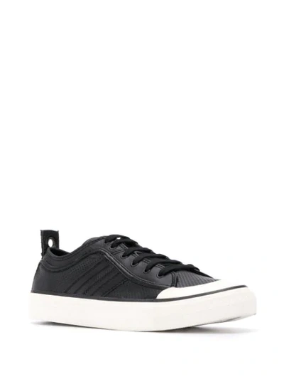 Shop Diesel Low-top Sneakers In Perforated Leather In Black