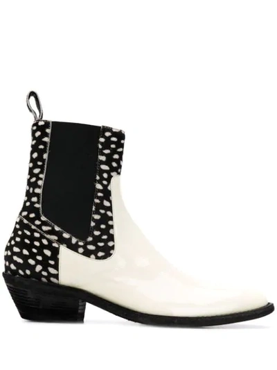 Shop Haider Ackermann Spotted Western Boots In White