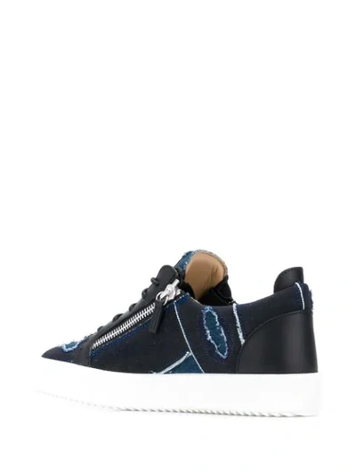 Shop Giuseppe Zanotti Denim Frankie Sneakers In Blue