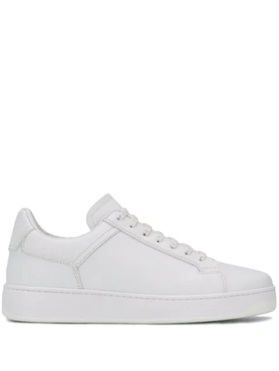 Shop Bottega Veneta Lace Up Sneakers In White