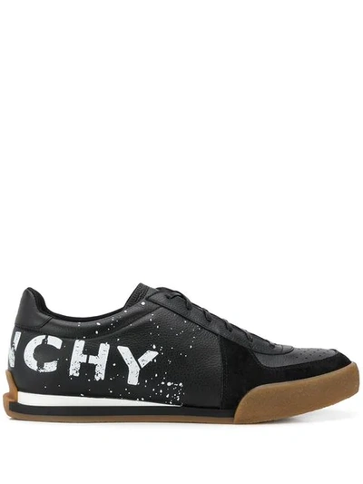 Shop Givenchy Splatter-print Sneakers In 004 Black / White