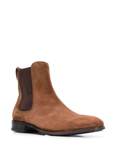 Shop Ferragamo Classic Chelsea Boots In Moka