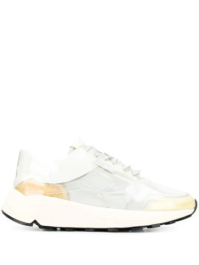 Shop Buttero Clear Lace-up Sneakers In White