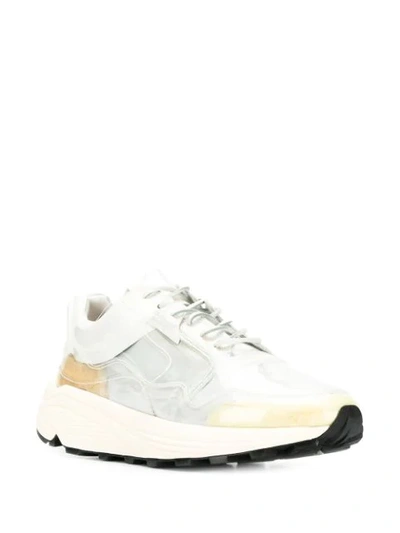 Shop Buttero Clear Lace-up Sneakers In White