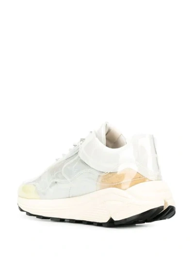 Shop Buttero Clear Lace-up Sneakers In White