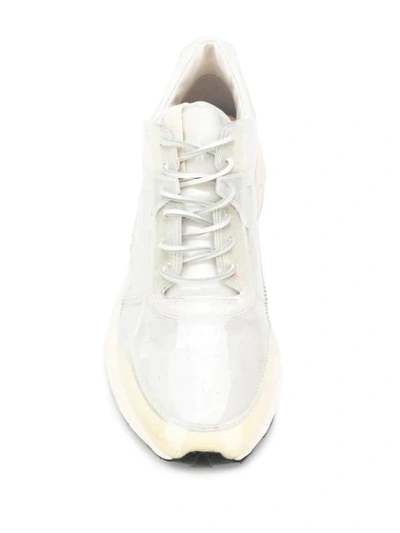 Shop Buttero Clear Lace-up Sneakers In White