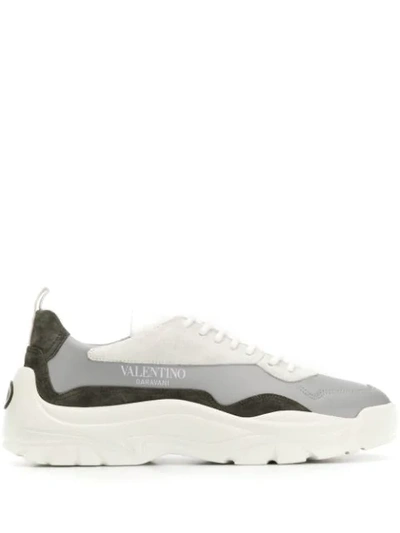Shop Valentino Colour-block Sneakers In White