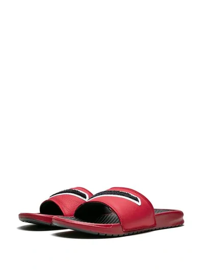 Nike Benassi Solarsoft Slides In Red