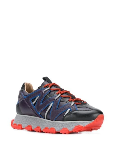 LANVIN PANELLED LACE-UP SNEAKERS - 紫色