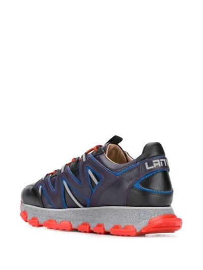 LANVIN PANELLED LACE-UP SNEAKERS - 紫色