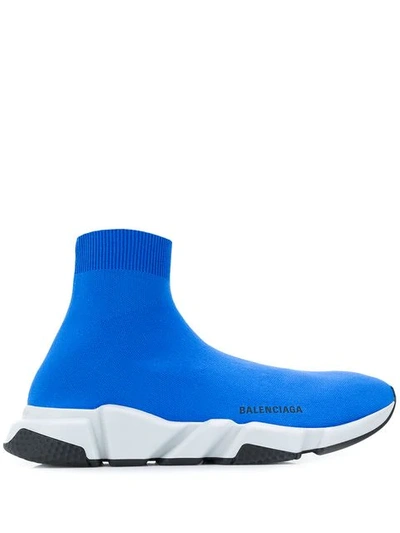 Shop Balenciaga 'speed' Sneakers In Blue