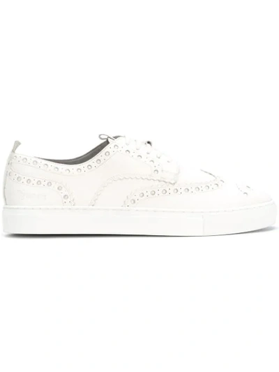 Shop Grenson Brogue-detail Sneakers In White