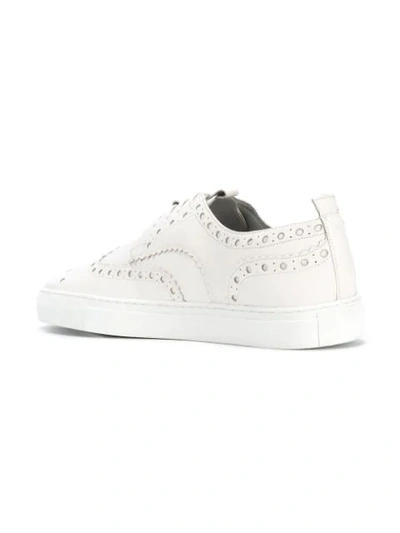 Shop Grenson Brogue-detail Sneakers In White
