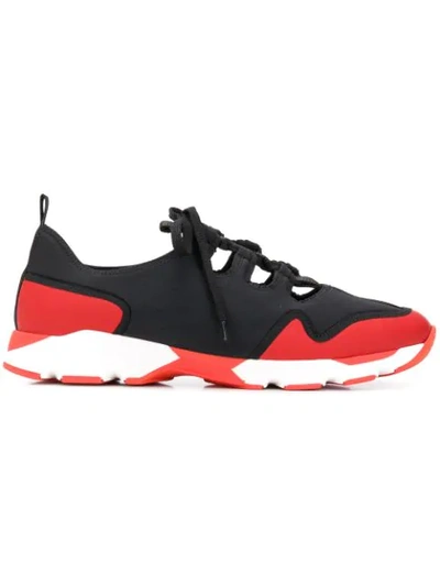 Shop Marni Cut-out Sneakers In Zi736 Black Red