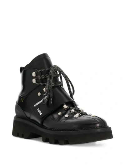 Shop Dsquared2 Touch Strap Ankle Boots In Black
