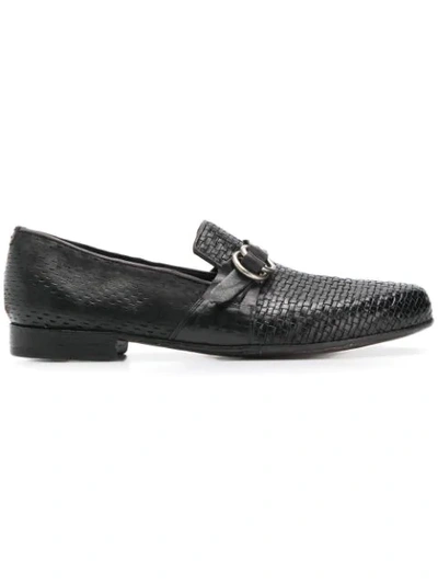 Shop Lidfort Side Buckle Loafers In Black