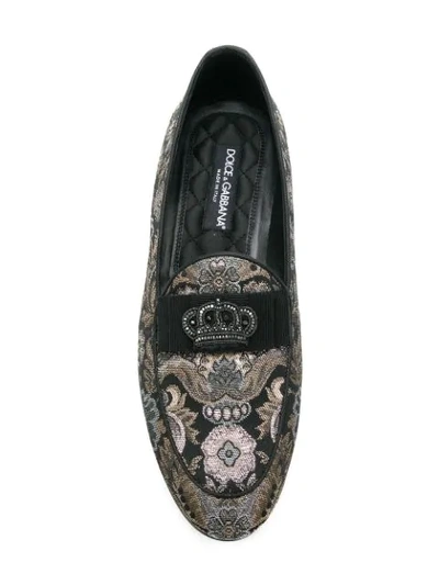 Shop Dolce & Gabbana Damask Loafers - Black