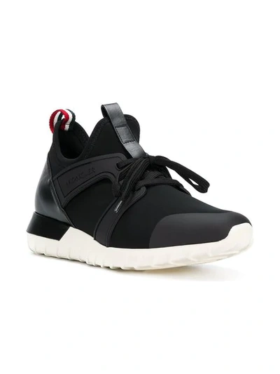 Shop Moncler Runner Sneakers In Black