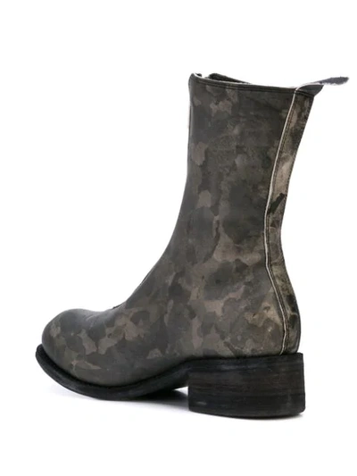 Shop Guidi Camouflage Pattern Zip Boots In Green