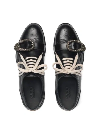 Shop Gucci Queercore Brogue Shoes In Black