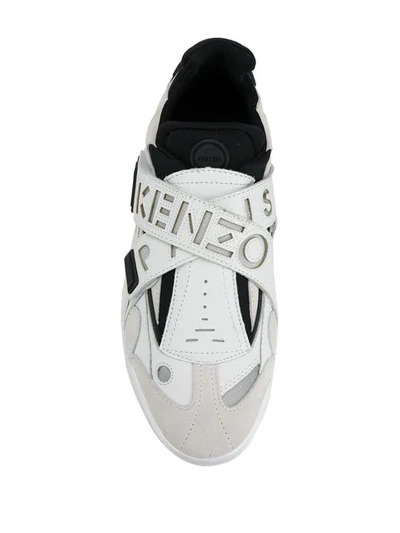 Shop Kenzo Colour-block Sneakers In White