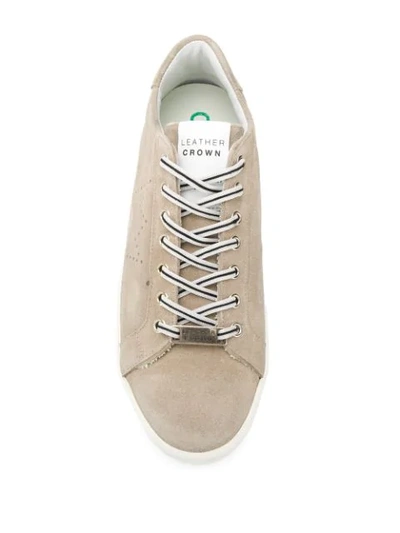 Shop Leather Crown Iconic Low-top Sneakers - Neutrals