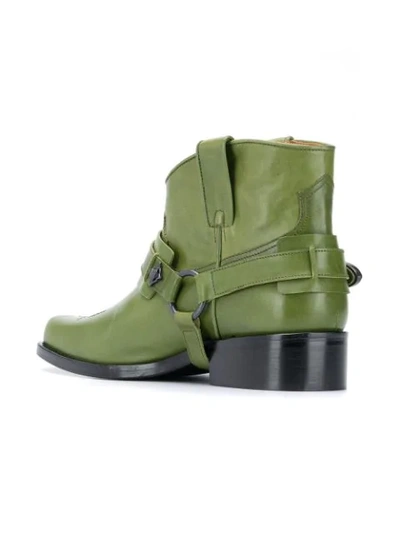 Shop Toga Virilis Square Toe Ankle Boots In Green