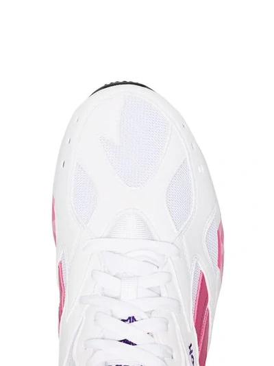 Shop Reebok White Aztrek Faux Leather Low Top Sneakers