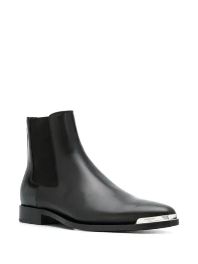 Shop Givenchy Logo Plaque Ankle Boots In Black