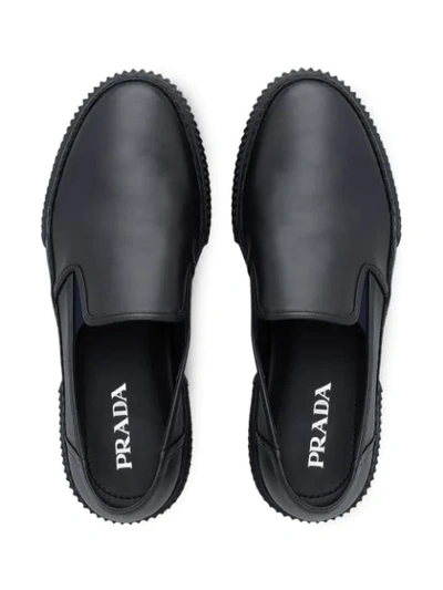 Shop Prada Slip-on-sneakers In Black
