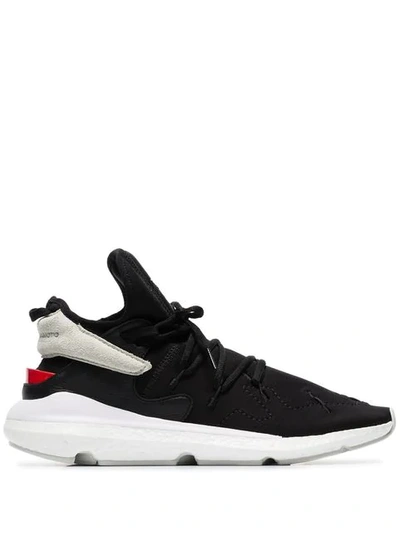 Shop Y-3 Black Kusari Ii Leather And Neoprene Sneakers