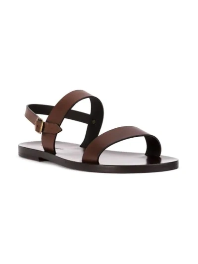 Shop Saint Laurent Sling Back Sandals In Brown