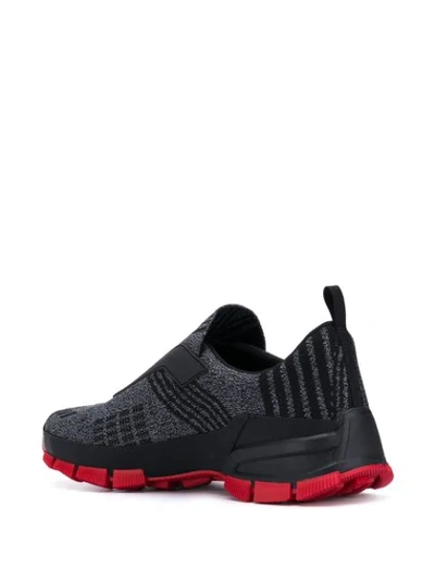 PRADA CROSSECTION KNIT SNEAKERS - 黑色