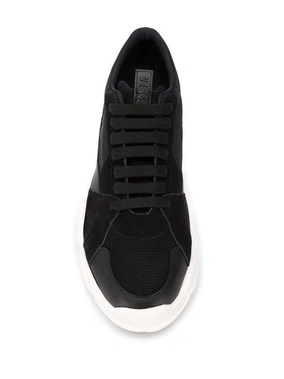 Shop Versus Logo Sneakers In F962 Black