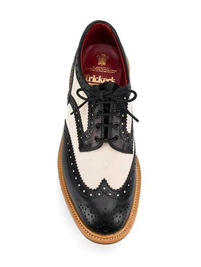 Shop Tricker's X Stefaniamode.com Bicolour Derby Shoes In Black