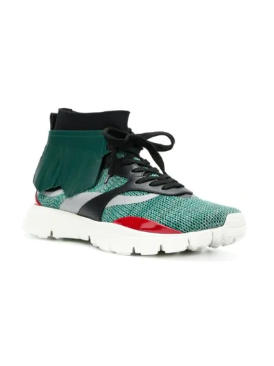 Valentino Heroes Embroidered Sneakers In Green