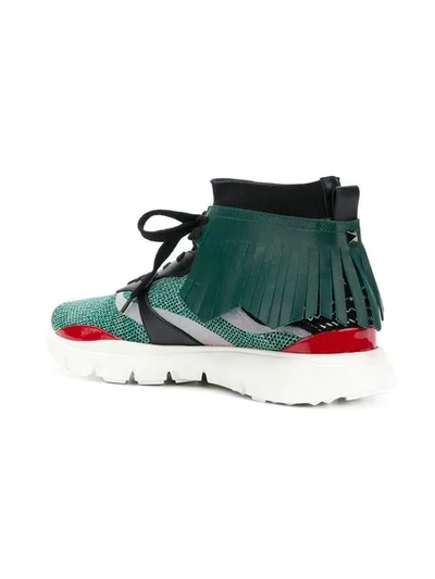 Shop Valentino Heroes Embroidered Sneakers In Green